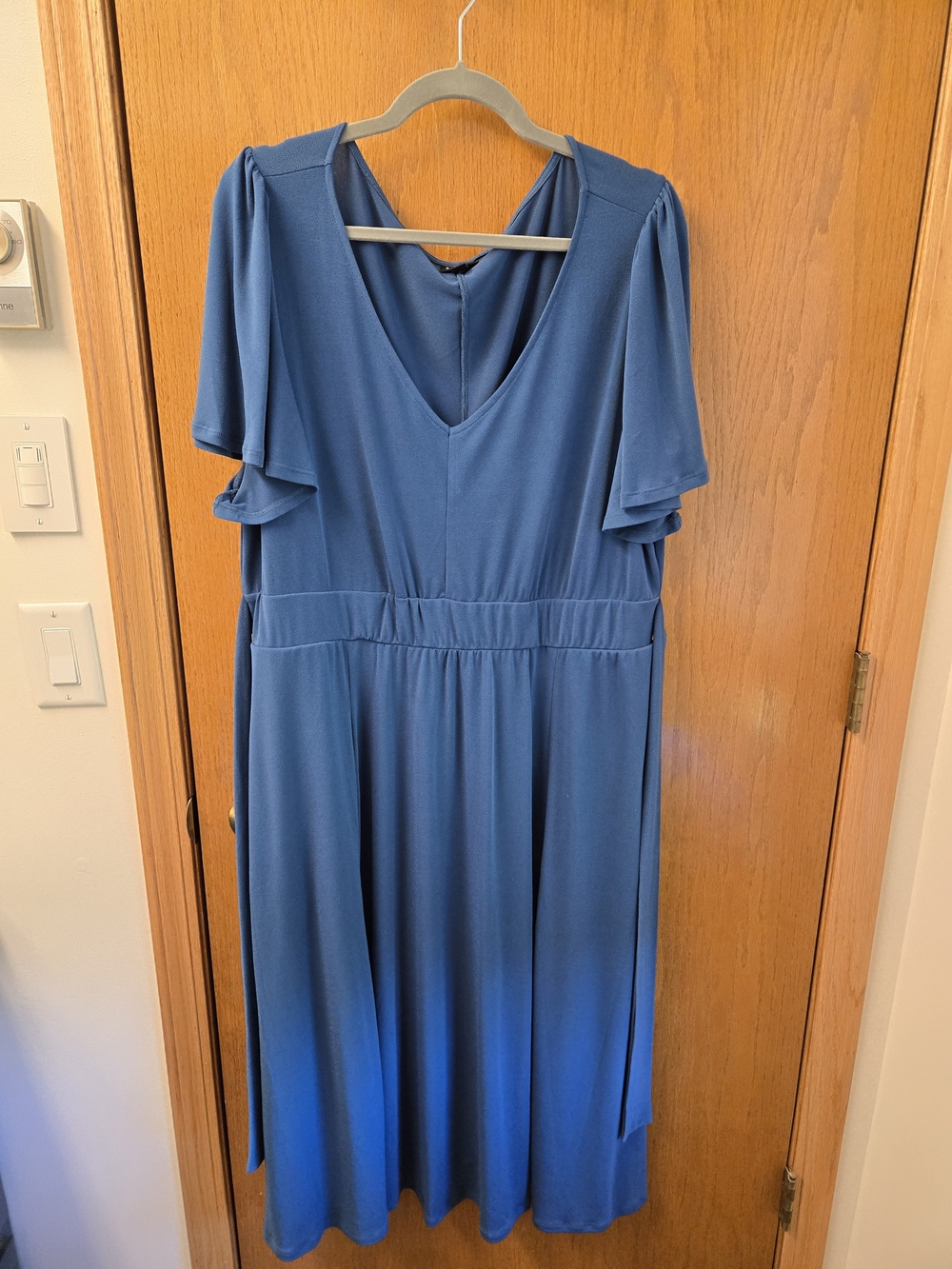 Torrid Elegant Blue V-Neck Midi Dress - Picture 2 of 5